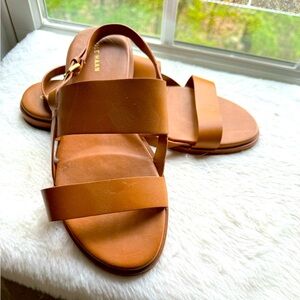 Cole Haan tan leather sandals size 8 excellent used condition